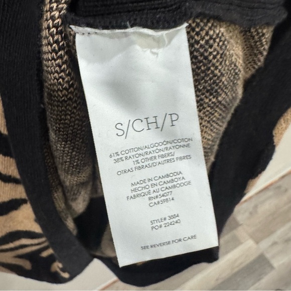 CAbi Dani Pullover Brown Black Zebra stripe ❤️ - Picture 6 of 7